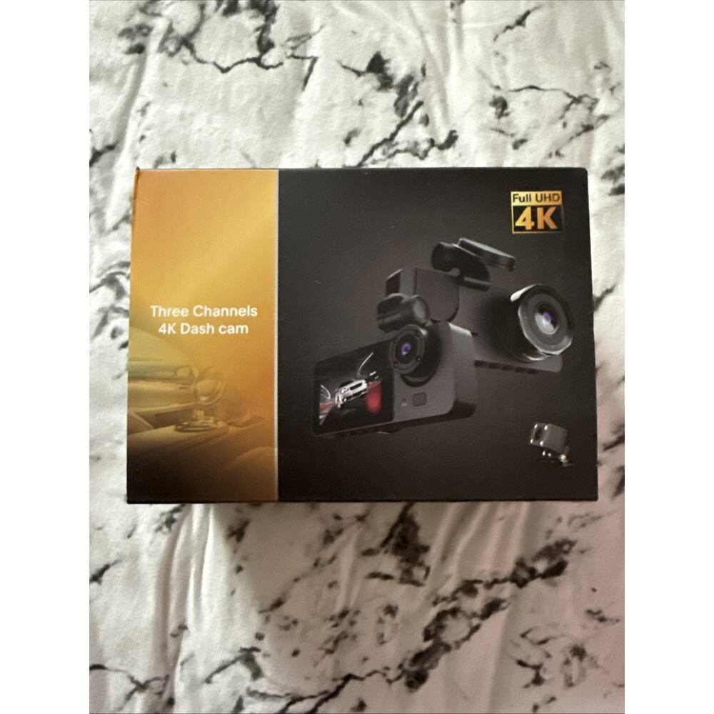 DASH Cam 3 Channel 4K Cam Front, Rear, and Inside New